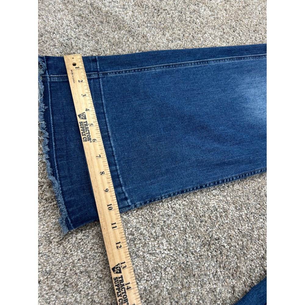 Flamingals Womens Wide Leg High Rise Raw Hem Jeans Medium Wash Blue Size S #0653 - Picture 3 of 7